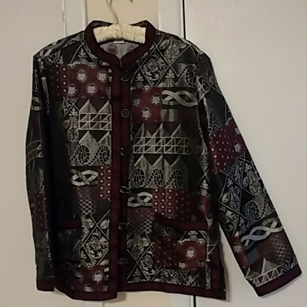 Beautiful silver, black and burgundy jacket